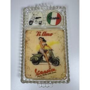 Vintage Vespa Rectangular Glass Ashtray